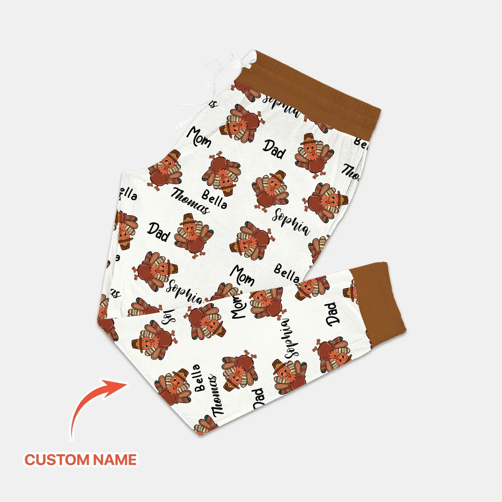 Custom Name Thanksgiving Family Matching Women Pajama Set , Custom Name Thanksgiving Family Matching Women Pajama Set - Only Shirt / S