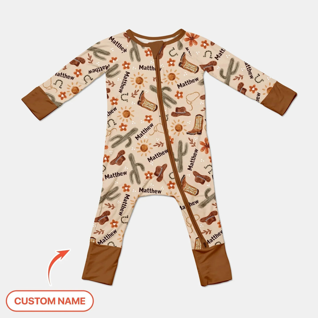 Custom Name Western Cowboy Stuff Convertible Zippy , Custom Name Western Cowboy Stuff Convertible Zippy - 0-3M