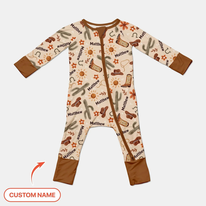 Custom Name Western Cowboy Stuff Convertible Zippy , Custom Name Western Cowboy Stuff Convertible Zippy - 0-3M