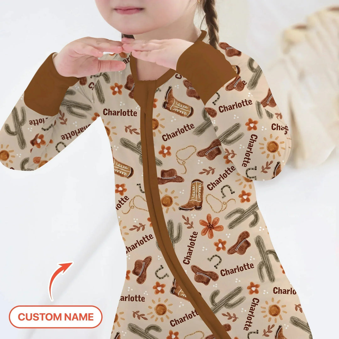 Custom Name Western Cowboy Stuff Convertible Zippy , Custom Name Western Cowboy Stuff Convertible Zippy - 0-3M
