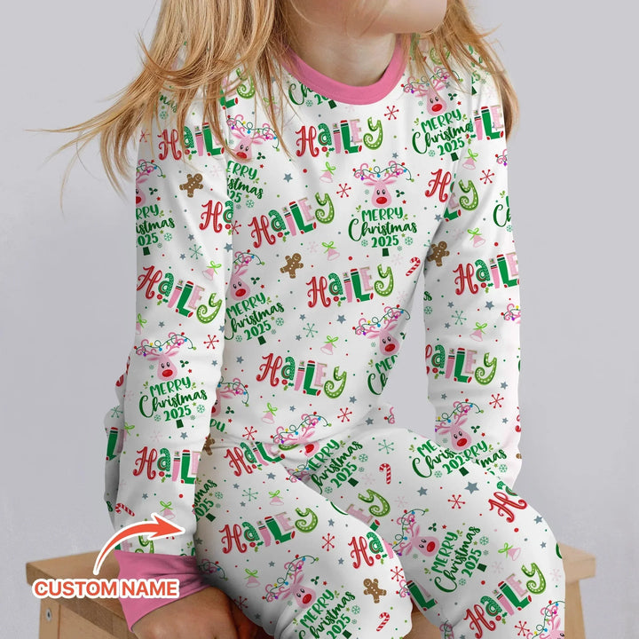 Custom Name "Whimsical Little Things" Two Piece Long Sleeve Pajama Set , Custom Name "Whimsical Little Things" Two Piece Long Sleeve Pajama Set - 12-18M