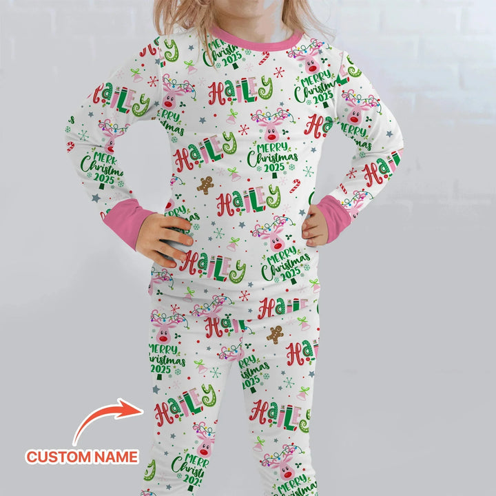 Custom Name "Whimsical Little Things" Two Piece Long Sleeve Pajama Set , Custom Name "Whimsical Little Things" Two Piece Long Sleeve Pajama Set - 12-18M