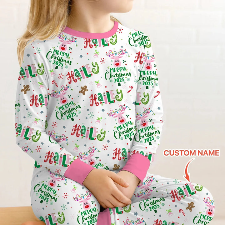Custom Name "Whimsical Little Things" Two Piece Long Sleeve Pajama Set , Custom Name "Whimsical Little Things" Two Piece Long Sleeve Pajama Set - 12-18M