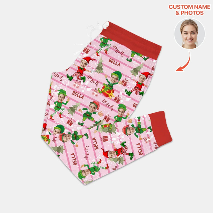 Custom Photo Baby Christmas Elf Women Pajama Set , Custom Photo Baby Christmas Elf Women Pajama Set - Only Pants / S