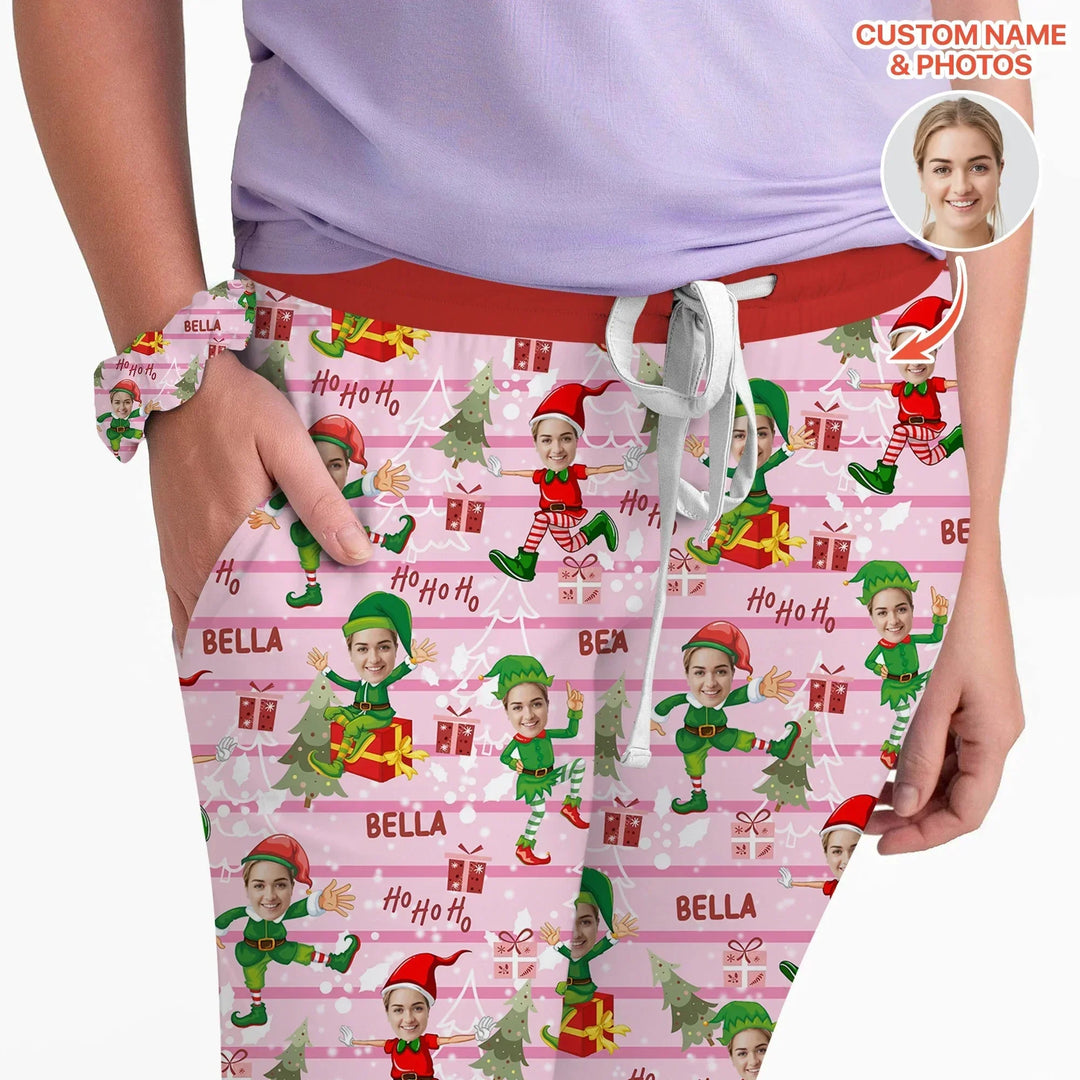 Custom Photo Baby Christmas Elf Women Pajama Set , Custom Photo Baby Christmas Elf Women Pajama Set - Only Shirt / S