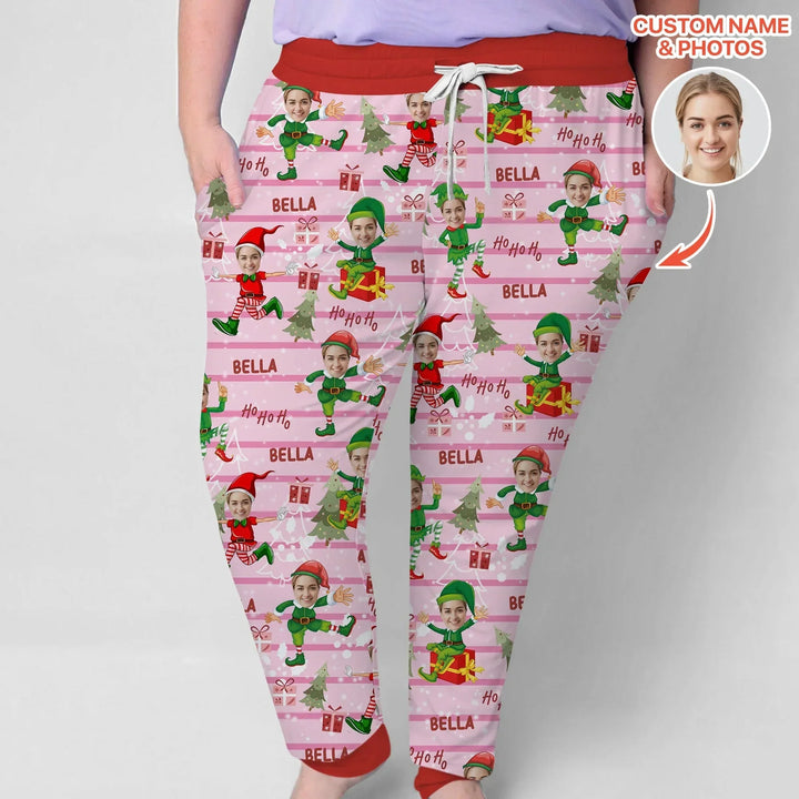 Custom Photo Baby Christmas Elf Women Pajama Set , Custom Photo Baby Christmas Elf Women Pajama Set - Only Shirt / S