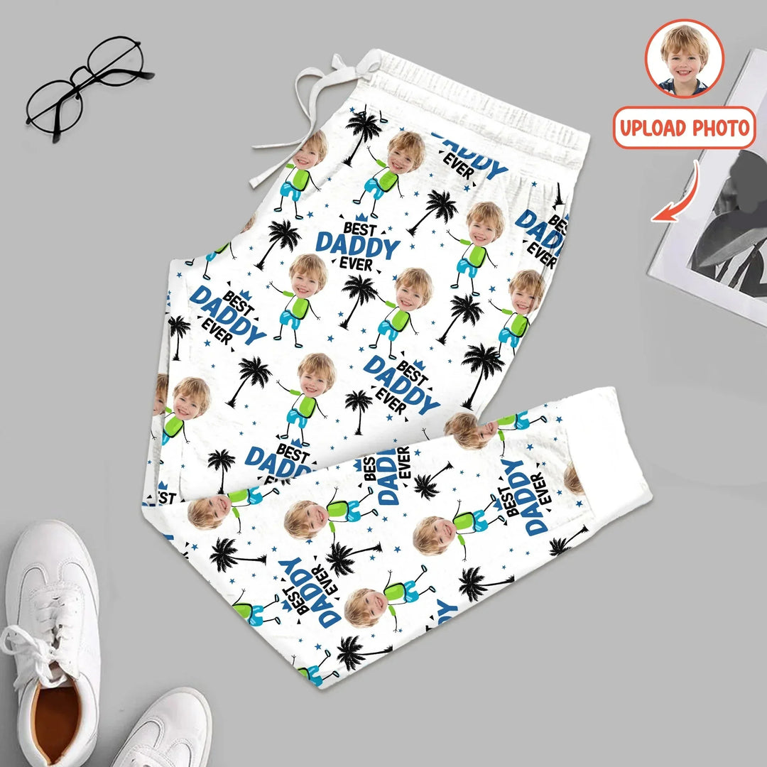 Custom Photo Best Dad Grandpa Ever Men's Pajama Set For Christmas , Custom Photo Best Dad Grandpa Ever Men's Pajama Set For Christmas - Only Pants / XS