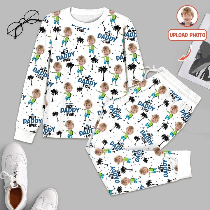Custom Photo Best Dad Grandpa Ever Men's Pajama Set For Christmas , Custom Photo Best Dad Grandpa Ever Men's Pajama Set For Christmas - Combo Shirt & Pants / XS