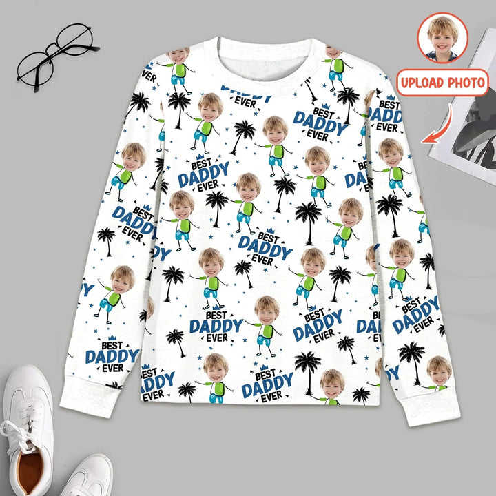 Custom Photo Best Dad Grandpa Ever Men's Pajama Set For Christmas , Custom Photo Best Dad Grandpa Ever Men's Pajama Set For Christmas - Only Shirt / XS