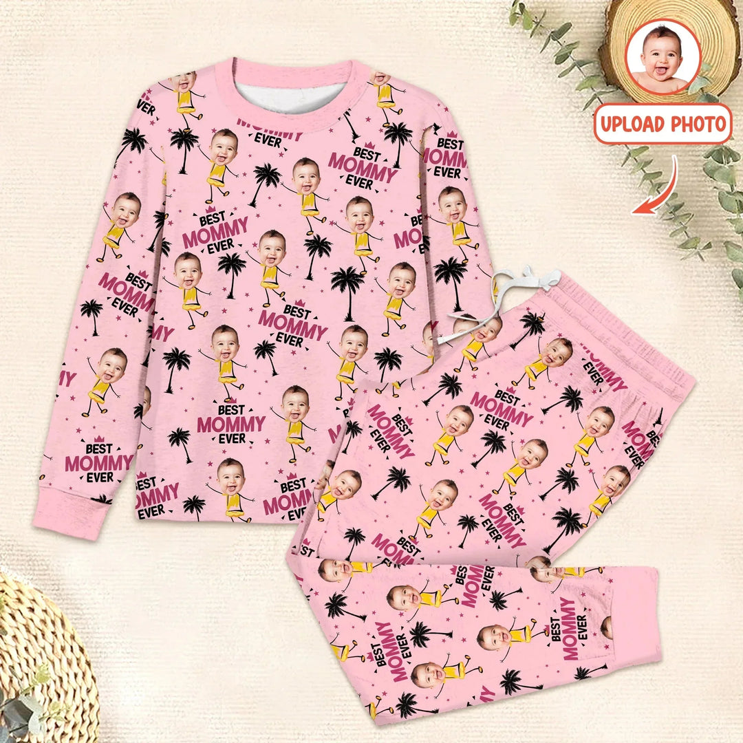 Custom Photo Best Mom Nana Ever Men's Pajama Set For Christmas , Custom Photo Best Mom Nana Ever Men's Pajama Set For Christmas - Combo Shirt & Pants / XS