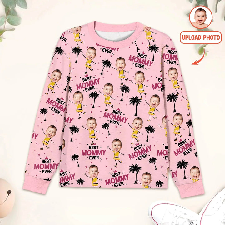 Custom Photo Best Mom Nana Ever Men's Pajama Set For Christmas , Custom Photo Best Mom Nana Ever Men's Pajama Set For Christmas - Only Shirt / XS