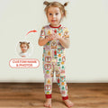 Custom Photo Christmas Frame Custom Name Two Piece Short Sleeve Pajama Set , Custom Photo Christmas Frame Custom Name Two Piece Short Sleeve Pajama Set - 12-18M