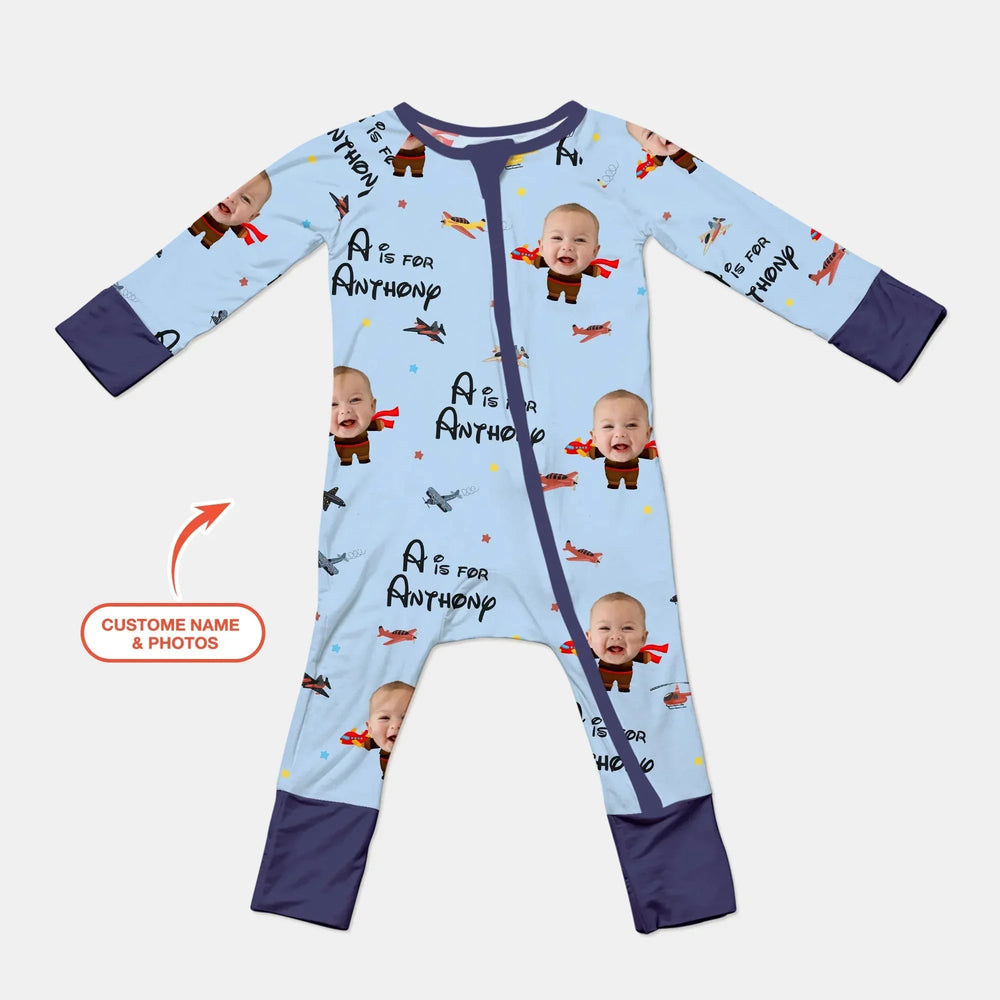Custom Photo Face Dream Jobs Pilot Convertible Zippy , Custom Photo Face Dream Jobs Pilot Convertible Zippy - 0-3M