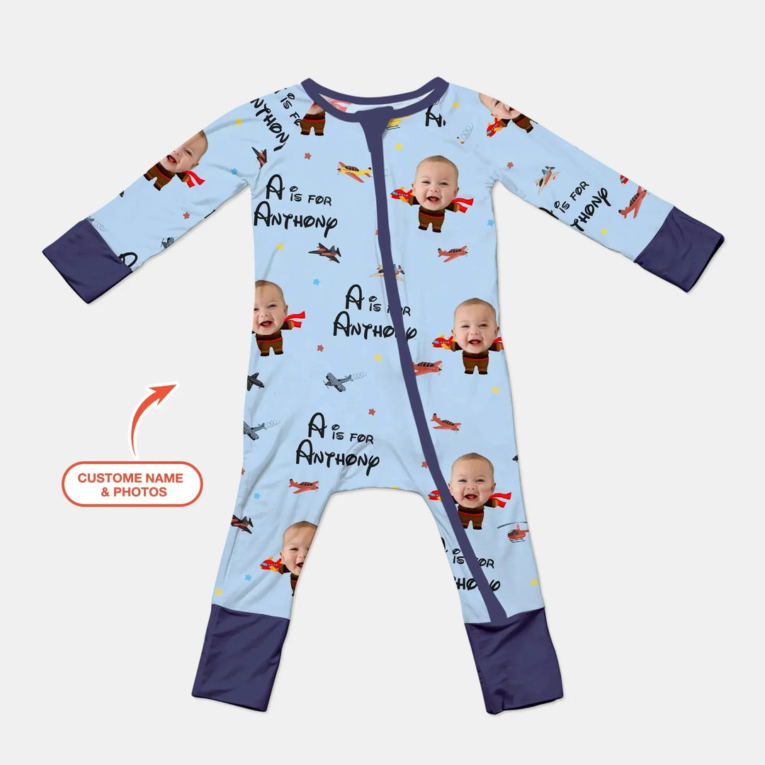 Custom Photo Face Dream Jobs Pilot Convertible Zippy , Custom Photo Face Dream Jobs Pilot Convertible Zippy - 0-3M