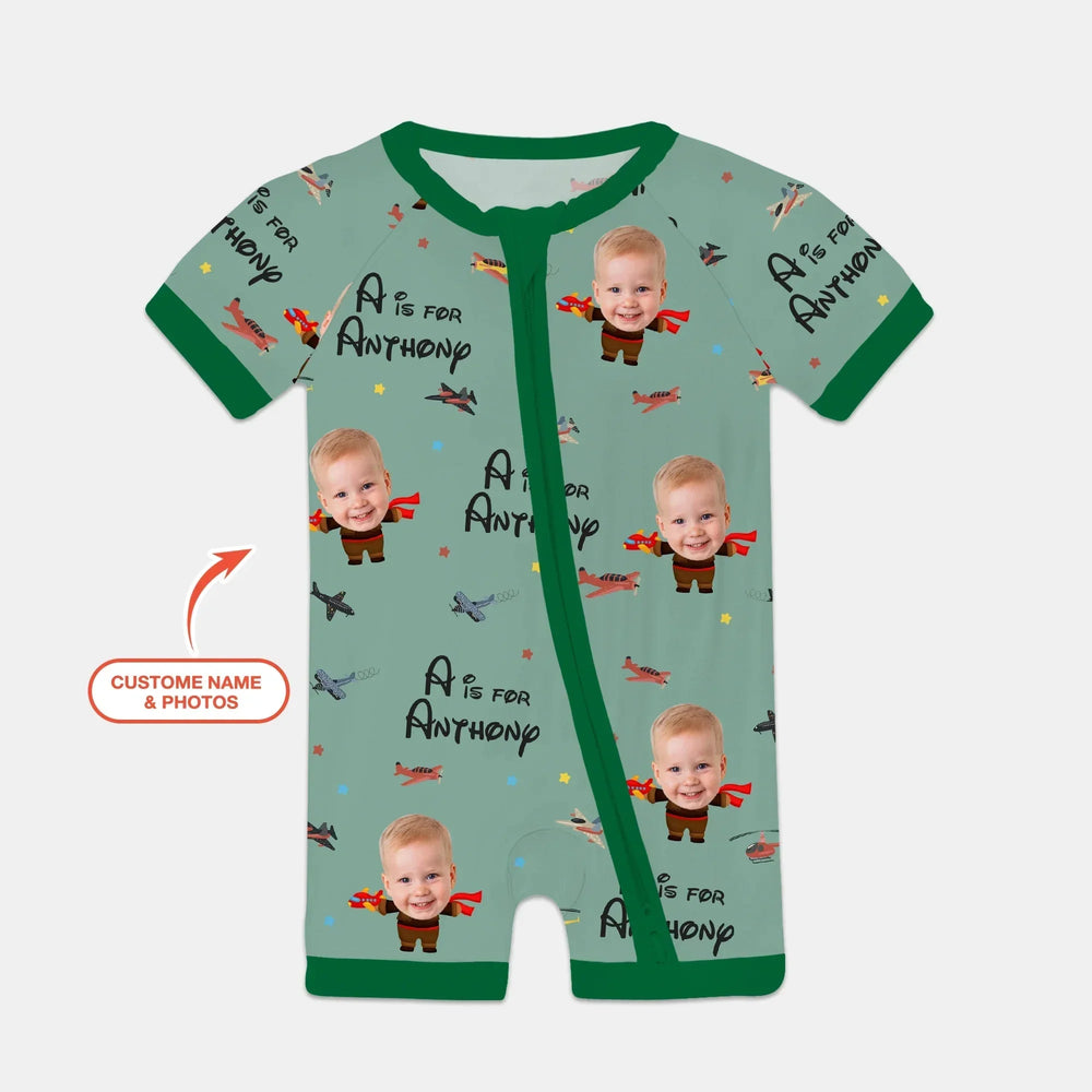 Custom Photo Face Dream Jobs Pilot Shorty Zippy , Custom Photo Face Dream Jobs Pilot Shorty Zippy - 0-3M