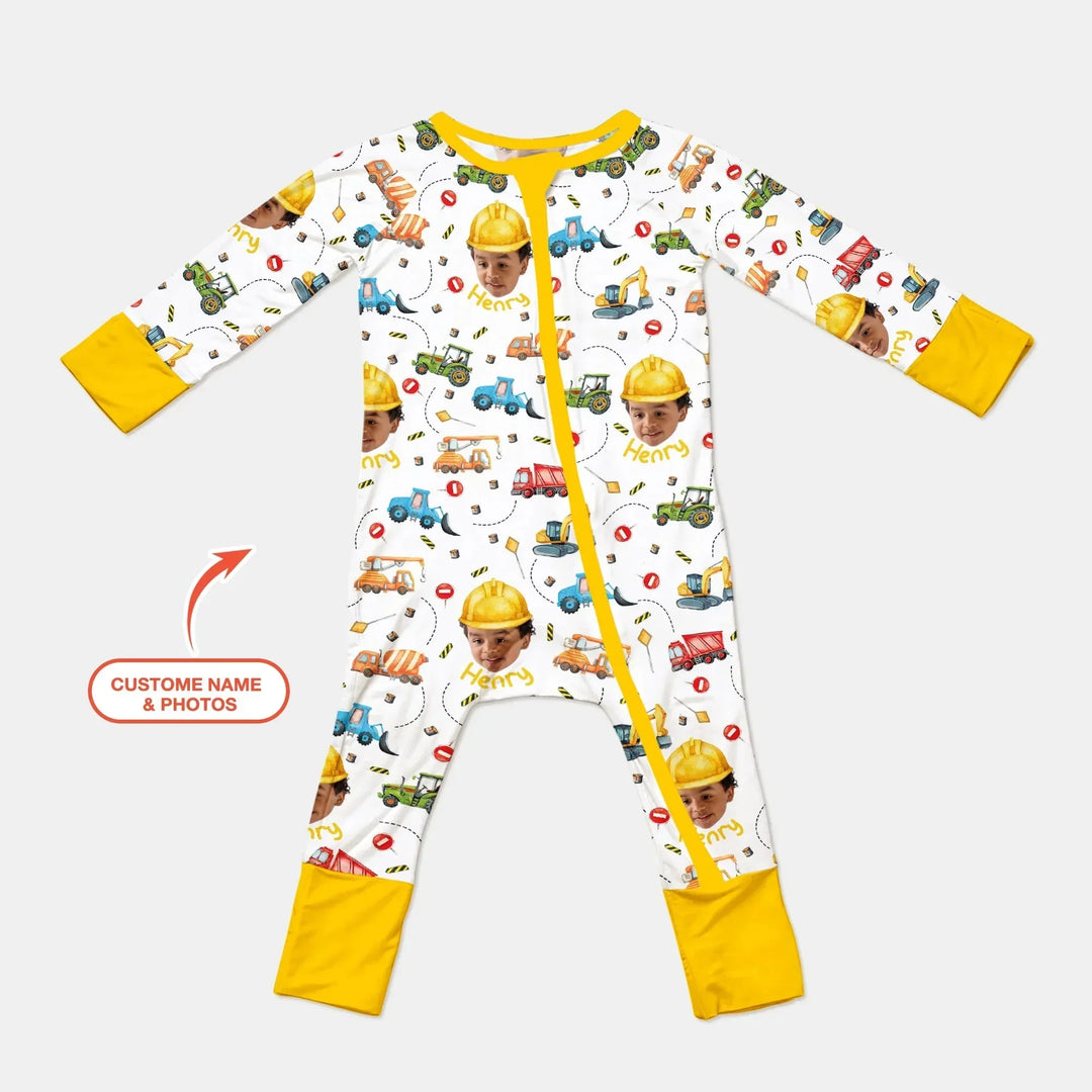 Custom Photo Little Construction Heroes Convertible Zippy , Custom Photo Little Construction Heroes Convertible Zippy - 0-3M