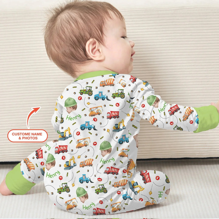 Custom Photo Little Construction Heroes Convertible Zippy , Custom Photo Little Construction Heroes Convertible Zippy - 0-3M