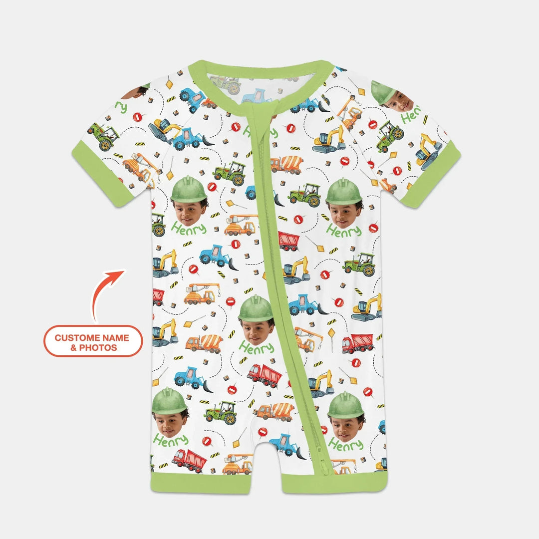 Custom Photo Little Construction Heroes Shorty Zippy , Custom Photo Little Construction Heroes Shorty Zippy - 0-3M
