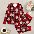 Custom Photo & Name Christmas Plaid Women Pajama Set , Custom Photo & Name Christmas Plaid Women Pajama Set - Combo Shirt & Pants / S