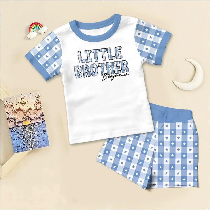 Custom Plaid Title Pajama Set for Baby & Kid – Soft and Cozy , Custom Plaid Title Pajama Set for Baby & Kid – Soft and Cozy - Long Pajama / 12-18M
