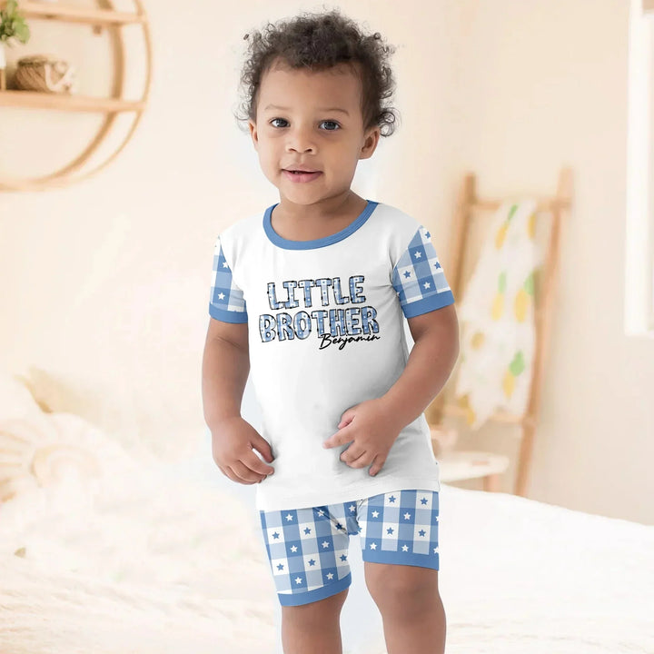 Custom Plaid Title Pajama Set for Baby & Kid – Soft and Cozy , Custom Plaid Title Pajama Set for Baby & Kid – Soft and Cozy - Long Pajama / 12-18M
