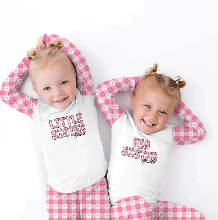 Custom Plaid Title Pajama Set for Baby & Kid – Soft and Cozy , Custom Plaid Title Pajama Set for Baby & Kid – Soft and Cozy - Long Pajama / 12-18M