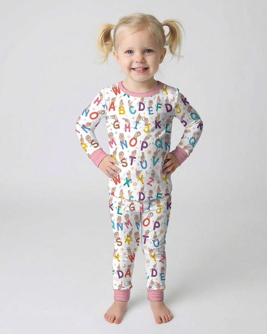 Love Needs No Words Bamboo Two Piece Long Sleeve Pajama Set