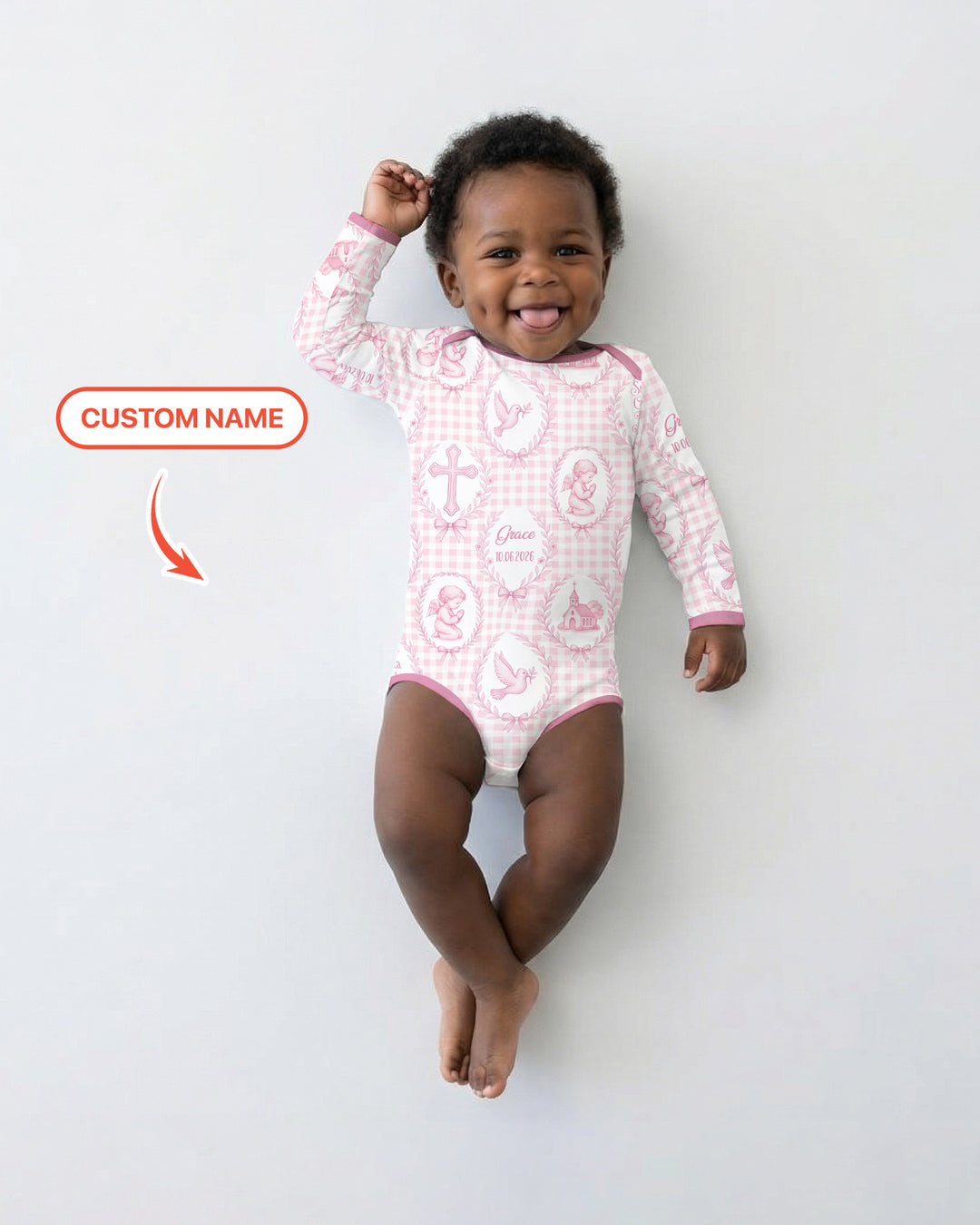 Custom Name Baptism Straight Outta Holy Water Bamboo Bodysuit