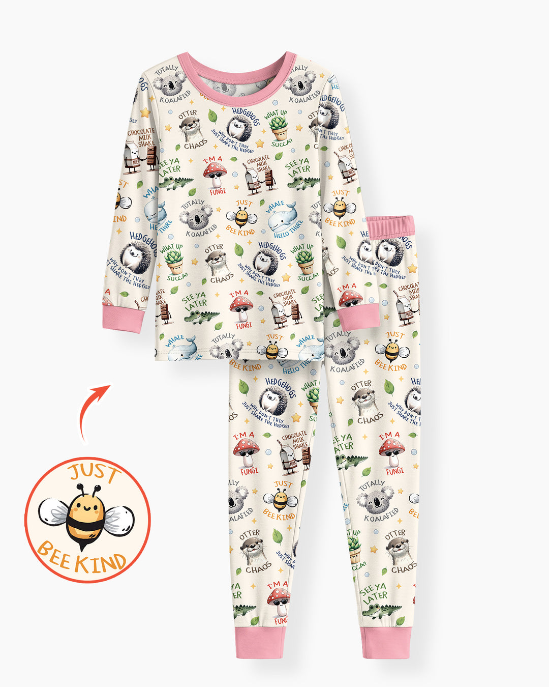 Silly Little Puns Bamboo Two Piece Long Sleeve Pajama Set