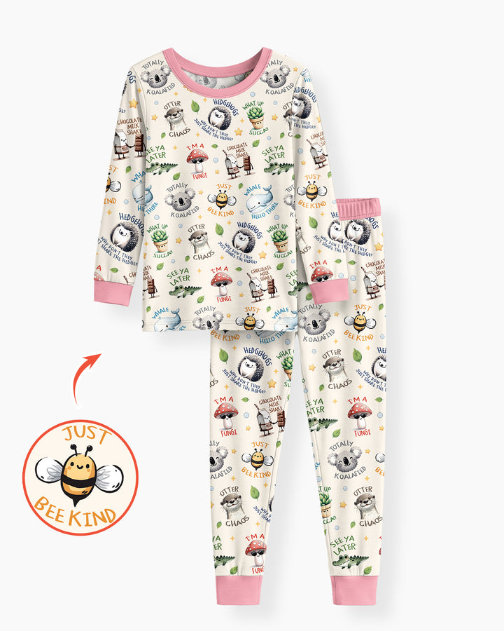 Silly Little Puns Bamboo Two Piece Long Sleeve Pajama Set