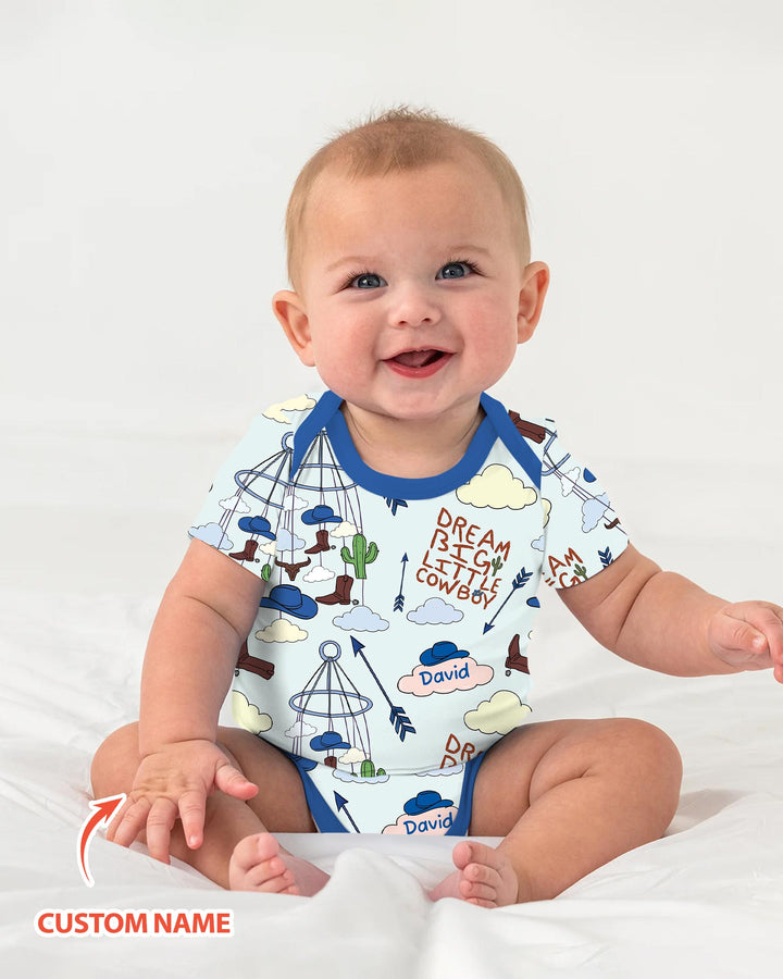 Litlle Cowboy Sis Bro Matching Bamboo Bodysuit