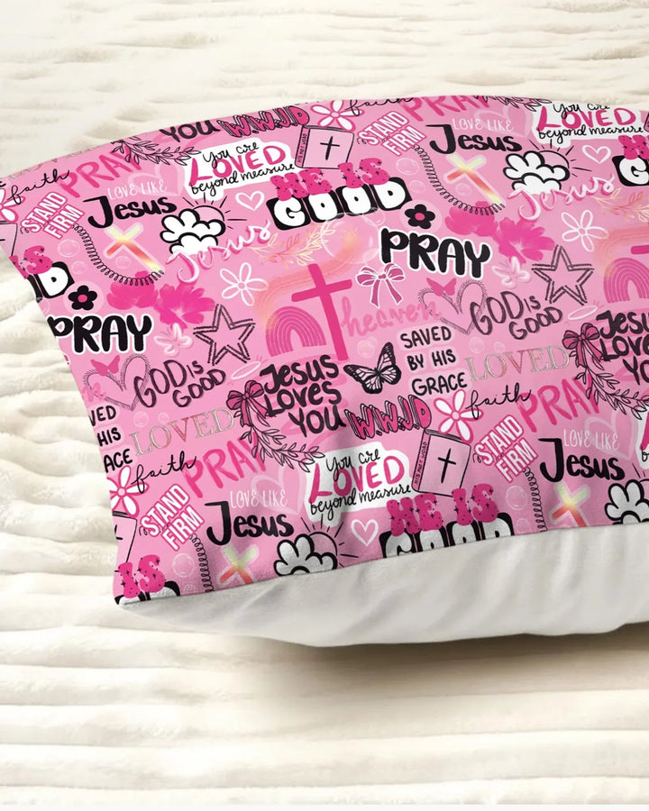 Pink Faith & Grace Bamboo Pillow Case