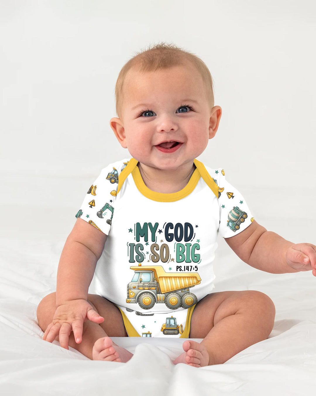Construction Vehicles My God Is So Big Bamboo Bodysuit