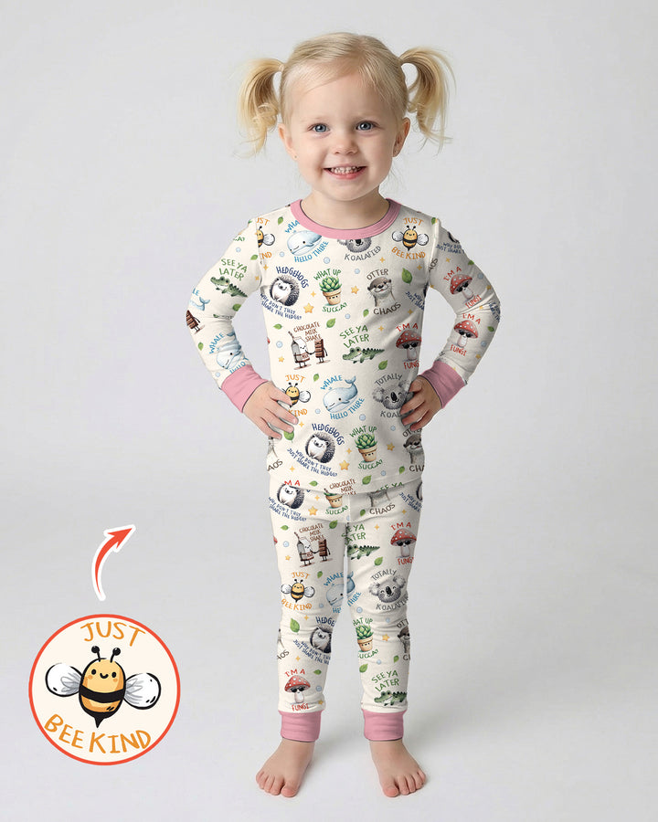 Silly Little Puns Bamboo Two Piece Long Sleeve Pajama Set