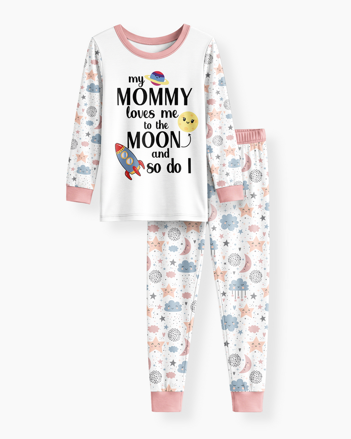 My Mommy Loves Me To The Moon And So Do I Bamboo Two Piece Long Sleeve Pajama Set
