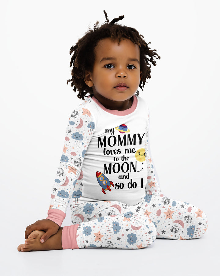 My Mommy Loves Me To The Moon And So Do I Bamboo Two Piece Long Sleeve Pajama Set