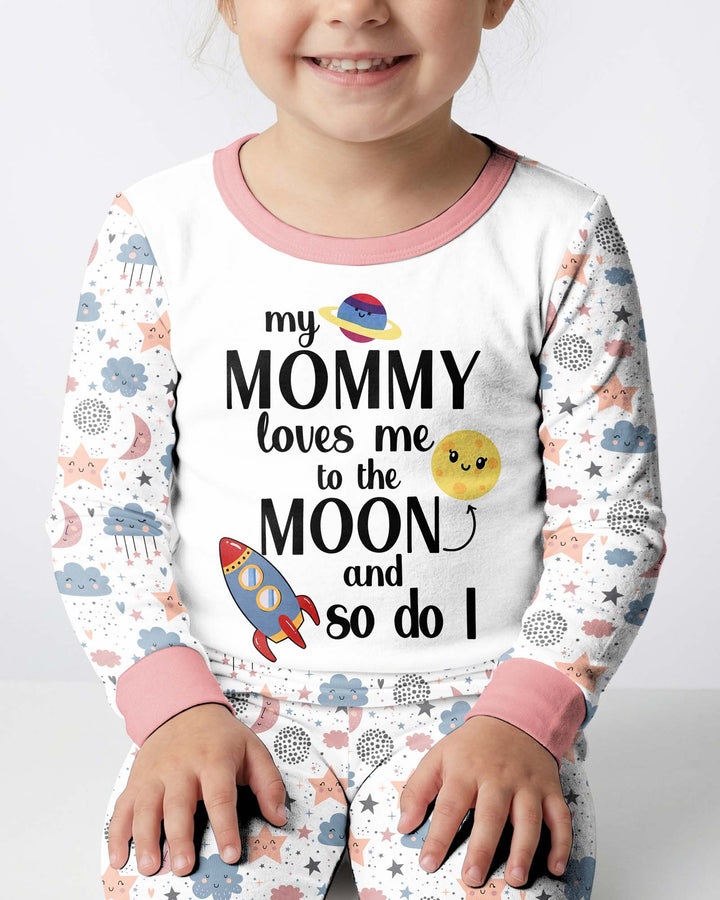 My Mommy Loves Me To The Moon And So Do I Bamboo Two Piece Long Sleeve Pajama Set
