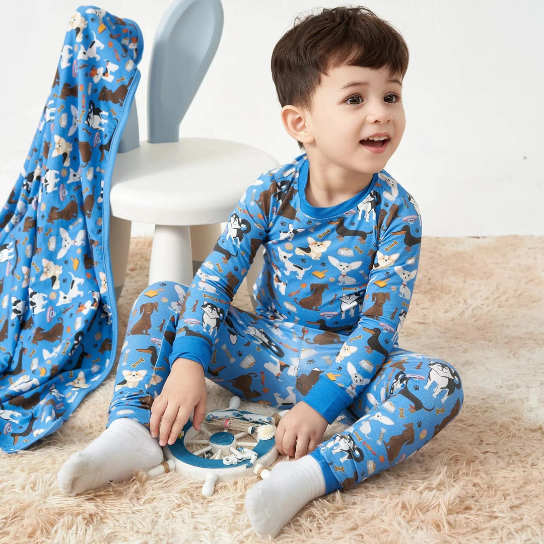 Dapper Dogs Two Piece Pajama Set , Dapper Dogs Two Piece Pajama Set - 12-18M