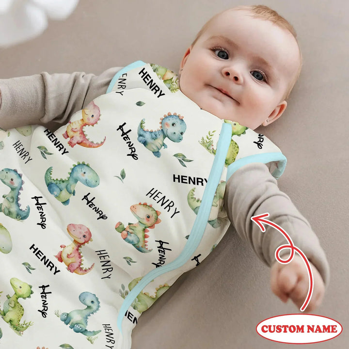 Dinosaur Custom Name Sleep Bag 1.0 TOG , Dinosaur Custom Name Sleep Bag 1.0 TOG - XS