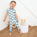 Dinosaur Hanukkah Boy Two Piece Short Sleeve Pajama Set , Dinosaur Hanukkah Boy Two Piece Short Sleeve Pajama Set - 12-18M