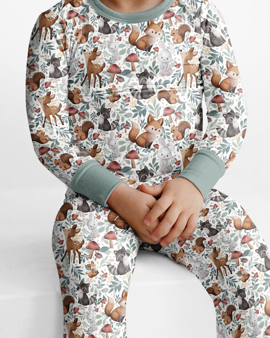 Whimsical Woodland Friends Bamboo Two Piece Long Sleeve Pajama Set