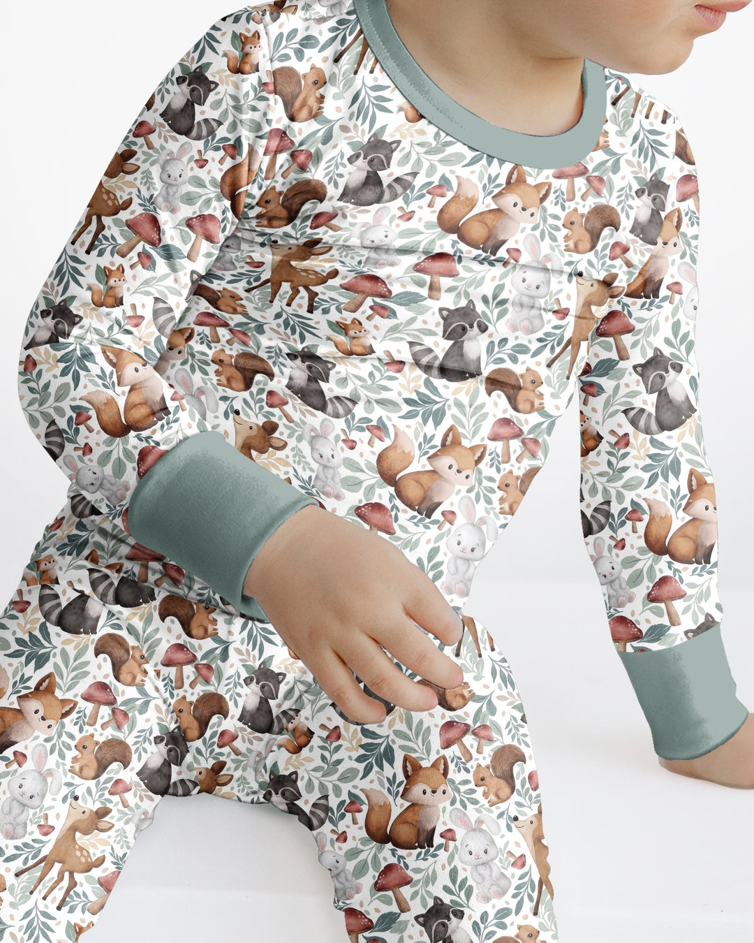 Whimsical Woodland Friends Bamboo Two Piece Long Sleeve Pajama Set