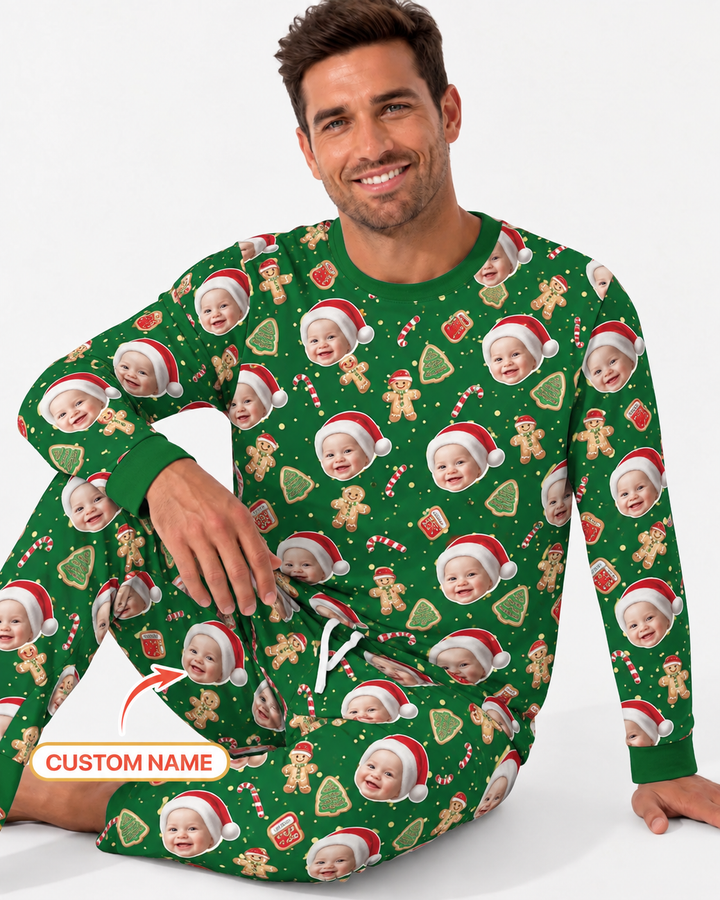 Custom Photo Funny Family Bamboo Men's Pajama Set