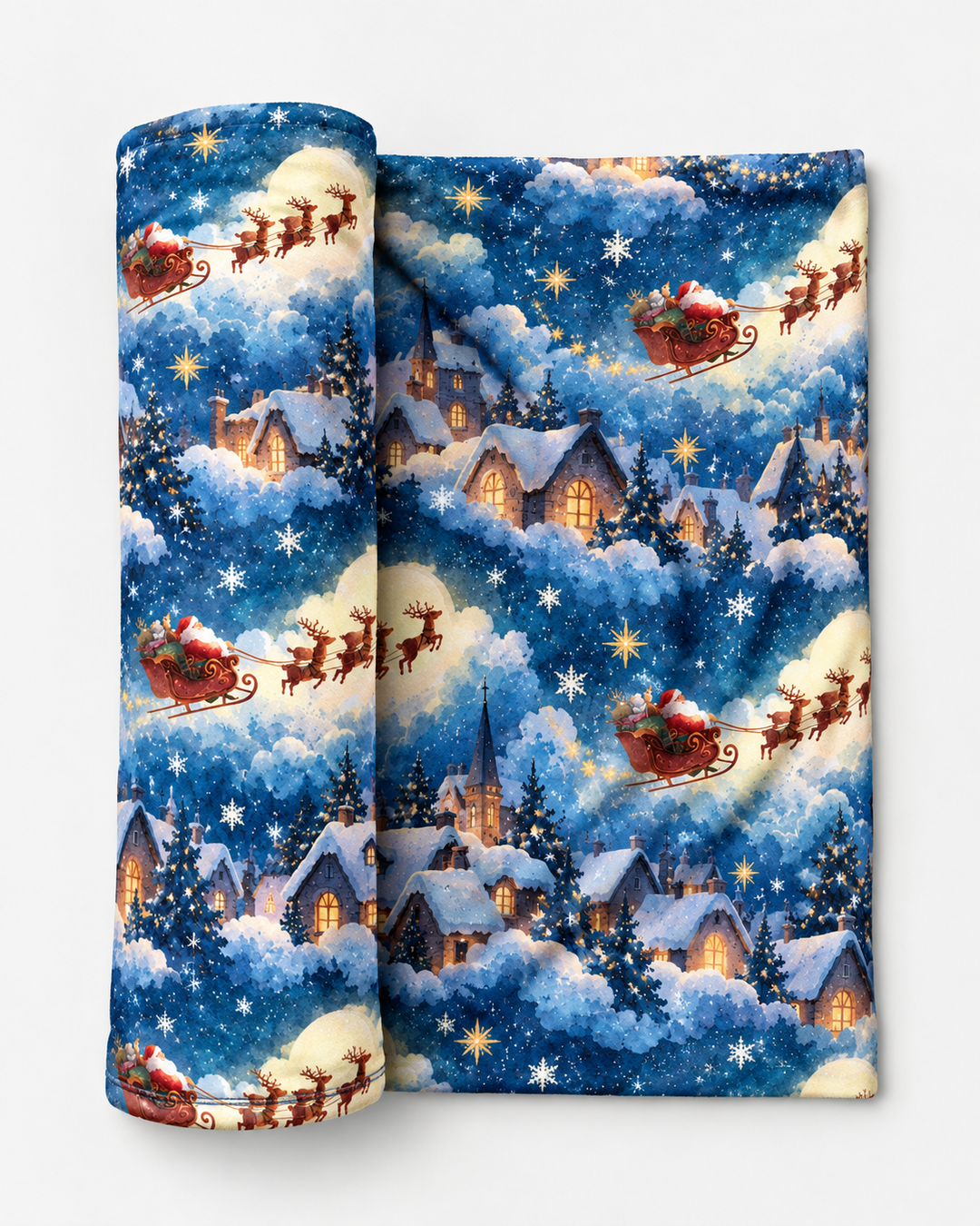 Cozy Christmas Night Bamboo Swaddle Blanket