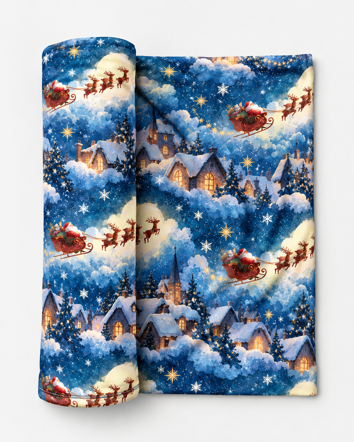 Cozy Christmas Night Bamboo Swaddle Blanket