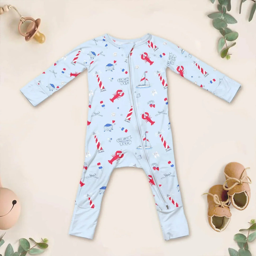 East Coast Convertible Zippered Romper , East Coast Convertible Zippered Romper - Newborn