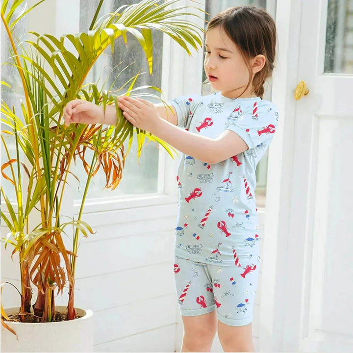 East Coast Two Piece Short Sleeve Shorts Pajama Set , East Coast Two Piece Short Sleeve Shorts Pajama Set - 12-18M
