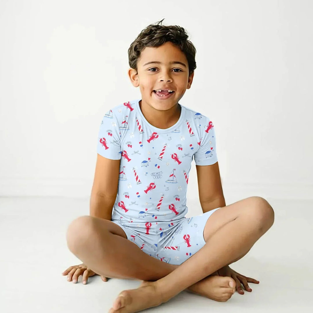 East Coast Two Piece Short Sleeve Shorts Pajama Set , East Coast Two Piece Short Sleeve Shorts Pajama Set - 12-18M