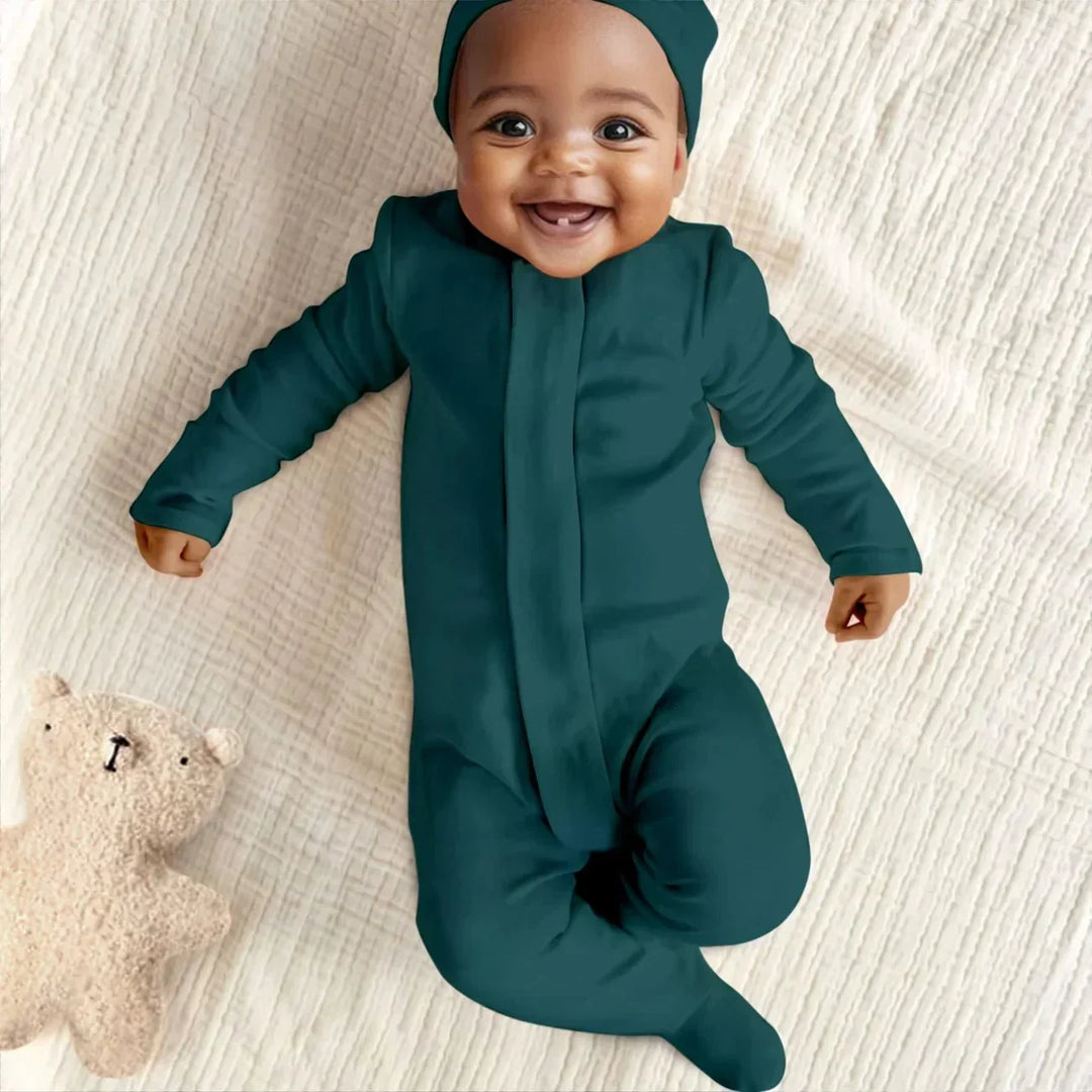 Emerald Magnetic Footie Romper , Emerald Magnetic Footie Romper - Newborn
