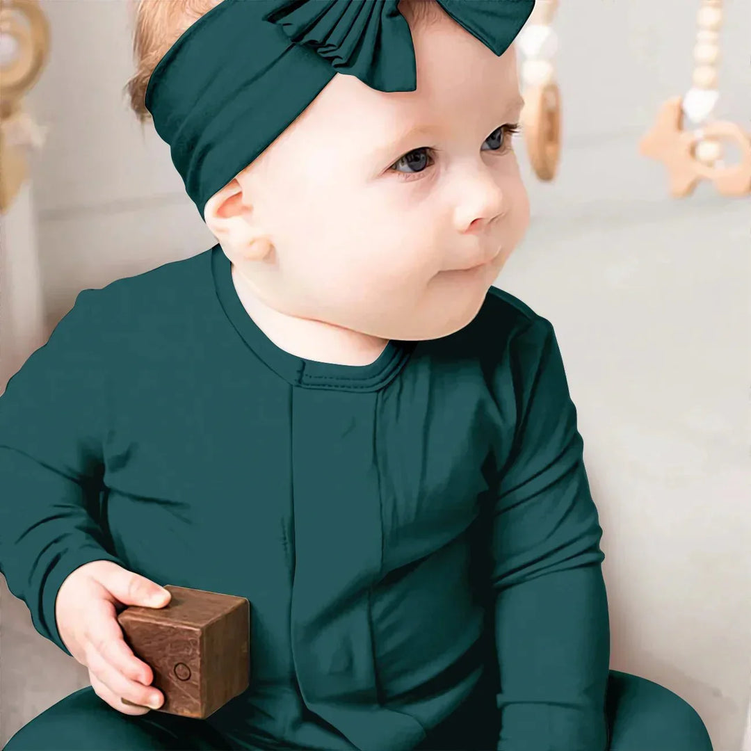 Emerald Magnetic Footie Romper , Emerald Magnetic Footie Romper - Newborn